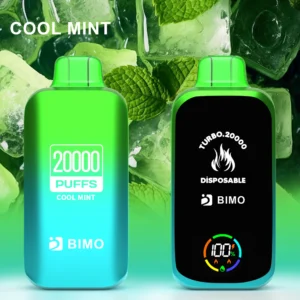 **BIMO TURBO 20000 PUFFS COOL MINT** The **BIMO TURBO 20000 PUFFS COOL MINT** delivers a crisp mint‑flavored vape with full performance in a high‑capacity disposable designed for adults. It offers up to 20,000 puffs, rechargeable convenience, and premium build quality. **Features** * Up to 20,000 puffs per device * Pre‑filled ~18 ml e‑liquid reservoir for extended use * Rechargeable USB‑C battery for fast and practical performance * Dual mesh coil technology for smooth vapor and strong flavor * Smart 3‑inch OLED screen displaying battery, puff count and e‑liquid status * Flavor: Cool Mint – clean, crisp mint with a refreshing exhale **Why You Will Like It** You’ll enjoy a steady and smooth minty taste from start to finish. This **long‑lasting disposable e‑cig** is ideal for adults who want a reliable, hassle‑free device with premium flavor and endurance. **Flavours** * **Cool Mint** – Clean mint flavor with a cool menthol finish **How to Use** 1. Remove the device from its packaging 2. Charge via USB‑C if the battery is low 3. Inhale through the mouthpiece to activate 4. Continue vaping until the device is depleted 5. Dispose responsibly **Who It Fits** * Adults seeking a **long‑lasting disposable vape** * Fans of mint and menthol flavor profiles * Suitable for travel, social settings or as a reliable backup device **Shipping and Delivery** Fast, secure shipping. Devices arrive ready to use with flavor and performance maintained. **Recommended Use/Occasions** Perfect for work breaks, outdoor outings, travel or anytime you want a clean, refreshing vape without setup or maintenance. **Age Verification & Purchase Compliance** In alignment with legal standards, our platform enforces a strict 21+ age requirement for all purchases. To uphold responsible sales practices and safeguard minors, we may request age verification documentation at any stage of the ordering process to confirm the purchaser meets the minimum age threshold. This measure ensures compliance with regulations and prioritizes the well‑being of younger individuals. **Meta Description** Shop BIMO TURBO 20000 PUFFS COOL MINT for clean crisp mint flavor, up to 20,000‑puff disposable vape with premium long‑lasting performance. **Image SEO Keywords and Alt Text Phrases** BIMO Turbo 20000 Puffs Cool Mint, BIMO disposable vape Cool Mint, adult disposable e‑cig Cool Mint, long‑lasting disposable vape 20000 puffs, premium flavored vape Cool Mint, rechargeable disposable vape Cool Mint, Cool Mint flavor disposable vape, crisp mint disposable e‑cig, menthol finish disposable vape, high puff count disposable e‑cig Cool Mint, travel‑friendly disposable vape Cool Mint, convenient adult disposable vape Cool Mint, adult portable disposable vape Cool Mint, rechargeable mint flavor disposable vape, smooth menthol disposable e‑cig Cool Mint, backup disposable vape Cool Mint, adult premium disposable vape Cool Mint, long‑duration disposable vape Cool Mint, no‑maintenance disposable vape Cool Mint, easy‑to‑use adult disposable vape Cool Mint, compact rechargeable disposable e‑cig Cool Mint, flavorful mint disposable vape Cool Mint, clean taste disposable e‑cig, portable high‑capacity disposable vape mint, smooth draw disposable vape Cool Mint, premium adult disposable vape Cool Mint, portable long‑lasting mint disposable e‑cig, high‑capacity disposable vape Cool Mint, rechargeable long‑use disposable e‑cig Cool Mint, adult candy‑flavored disposable e‑cig Cool Mint, compact travel disposable vape mint, premium mint disposable e‑cig, smooth and clean disposable vape Cool Mint, endless puff disposable vape Cool Mint, flavor‑rich mint disposable e‑cig.